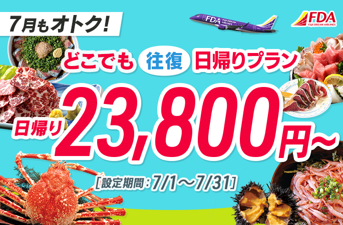 『どこでも往復日帰りプラン23,800円~』